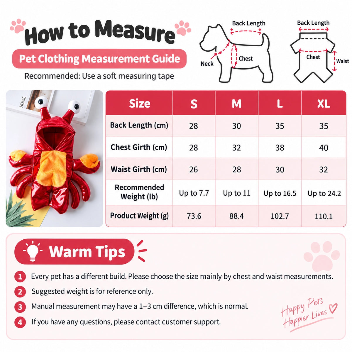 Halloween Lobster Pet Costume