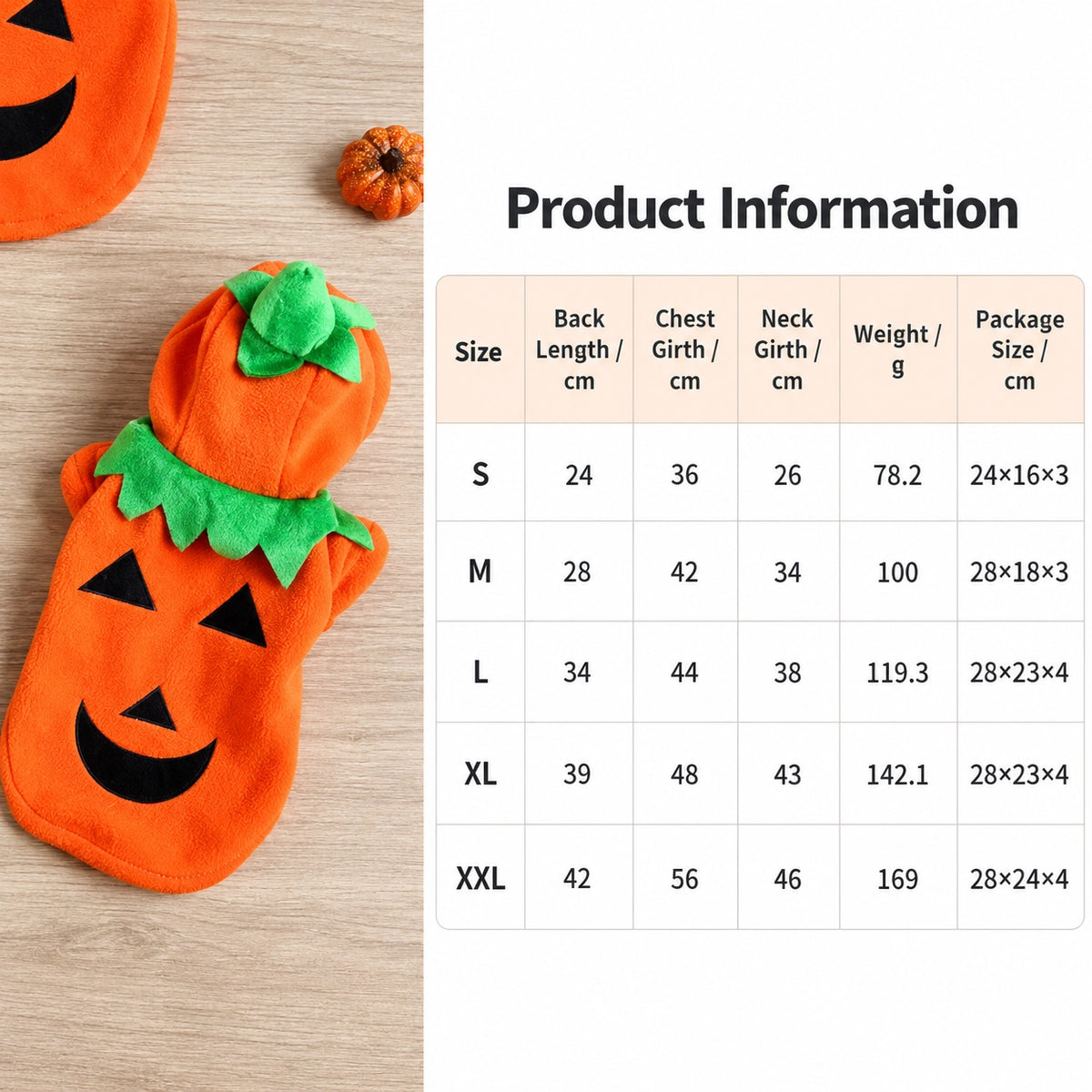 Classic Plush Pumpkin Pet Hoodie