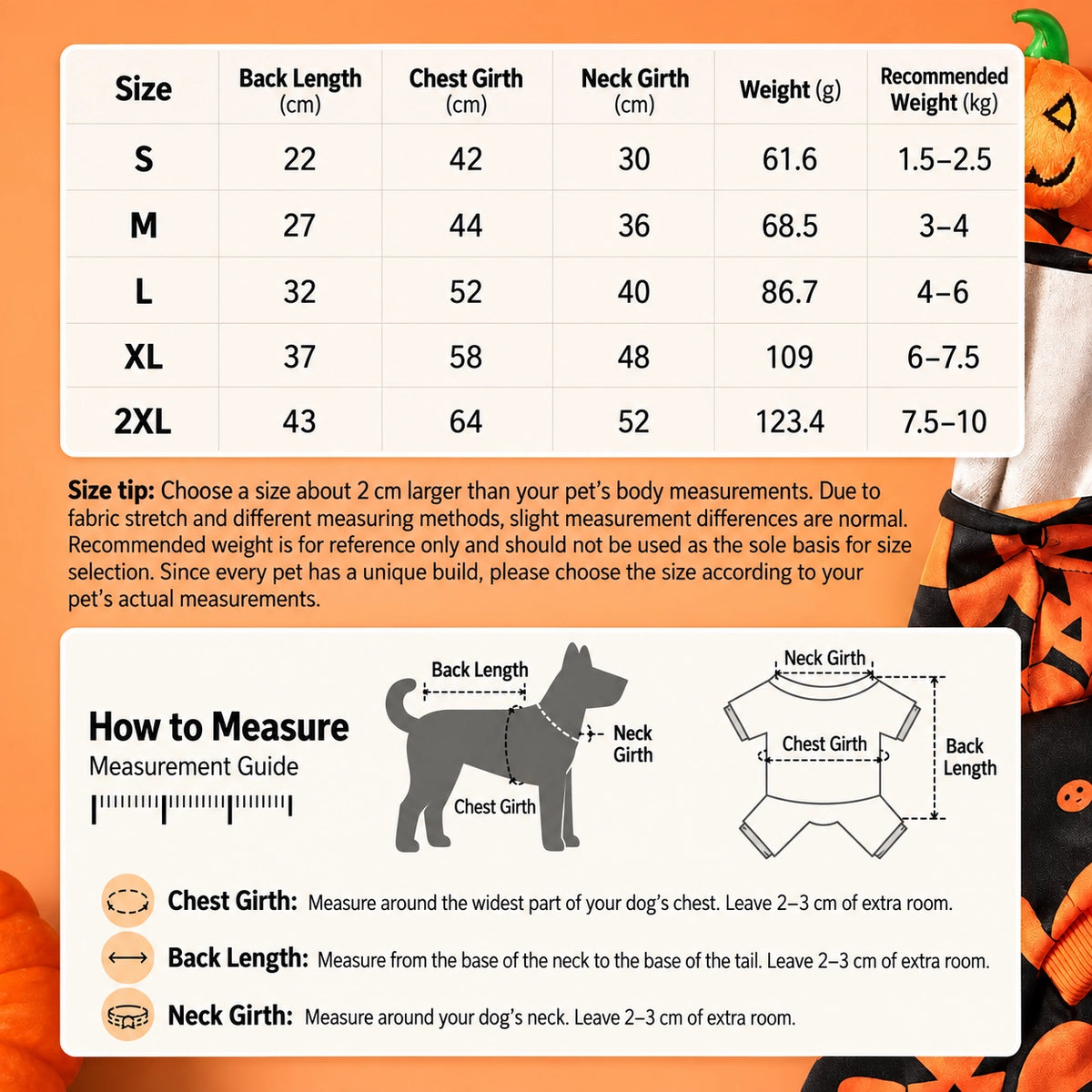 Festive Halloween Pumpkin Pet Hoodie cut costume