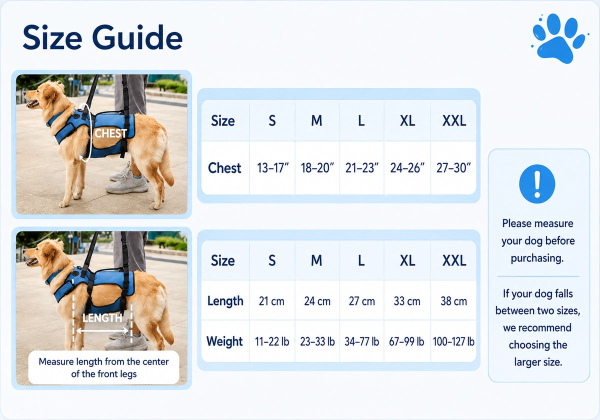 Dog Lift Sling Padded Hind Leg Support Strap