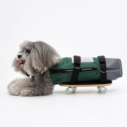 Dog Rolling Drag Bag Scooter Set for Disabled Pets
