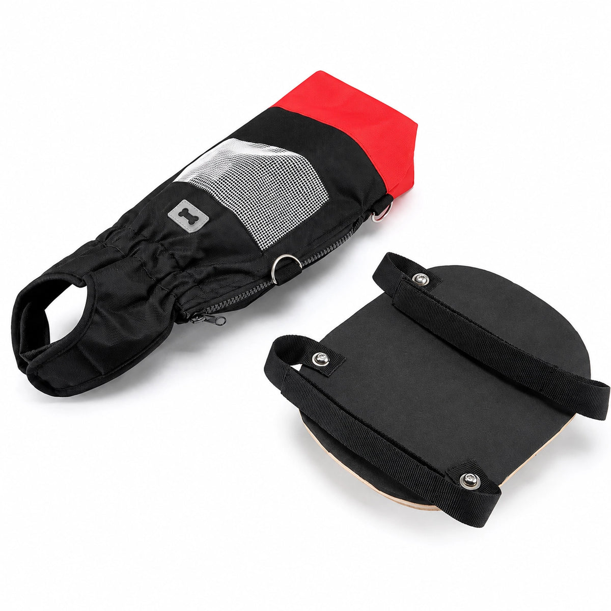Dog Rolling Drag Bag Scooter Set for Disabled Pets