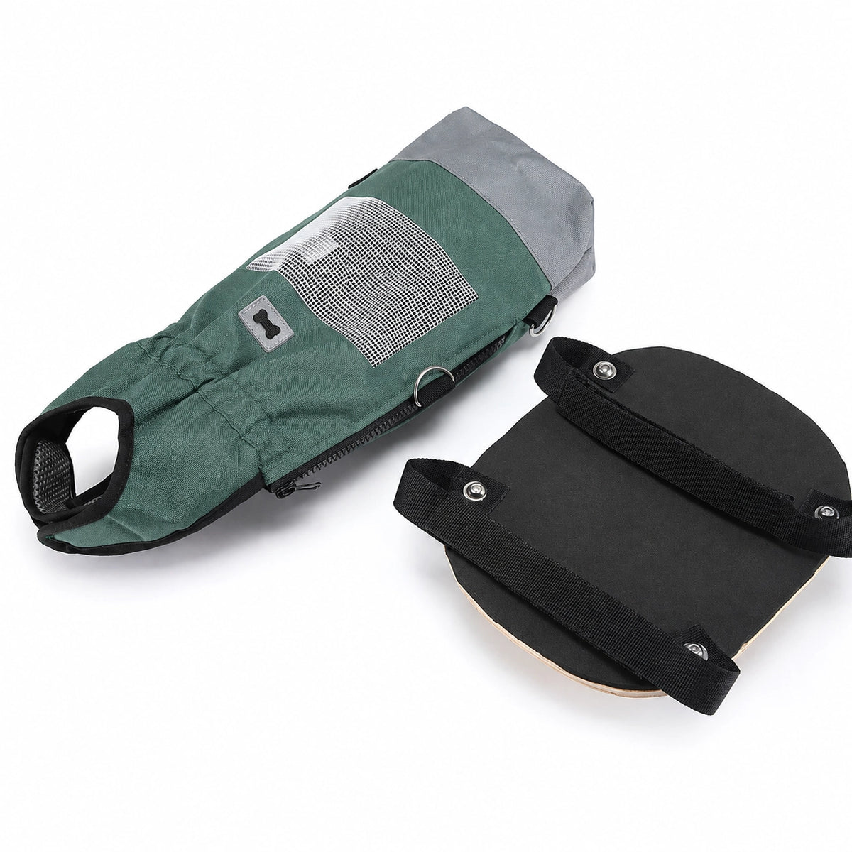 Dog Rolling Drag Bag Scooter Set for Disabled Pets