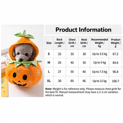 Halloween Puffy Pumpkin Pet Costume