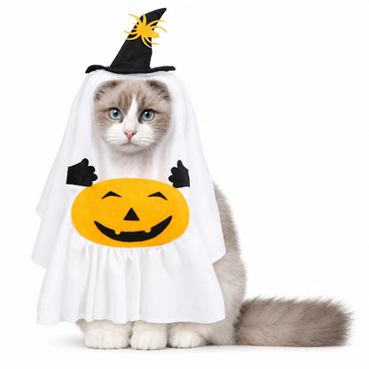 Halloween Witch Ghost Pumpkin Pet Costume