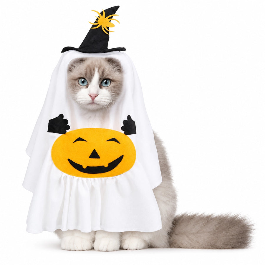 Halloween Witch Ghost Pumpkin Pet Costume