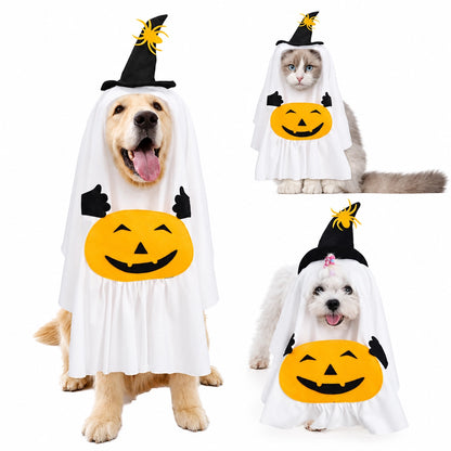Halloween Witch Ghost Pumpkin Pet Costume