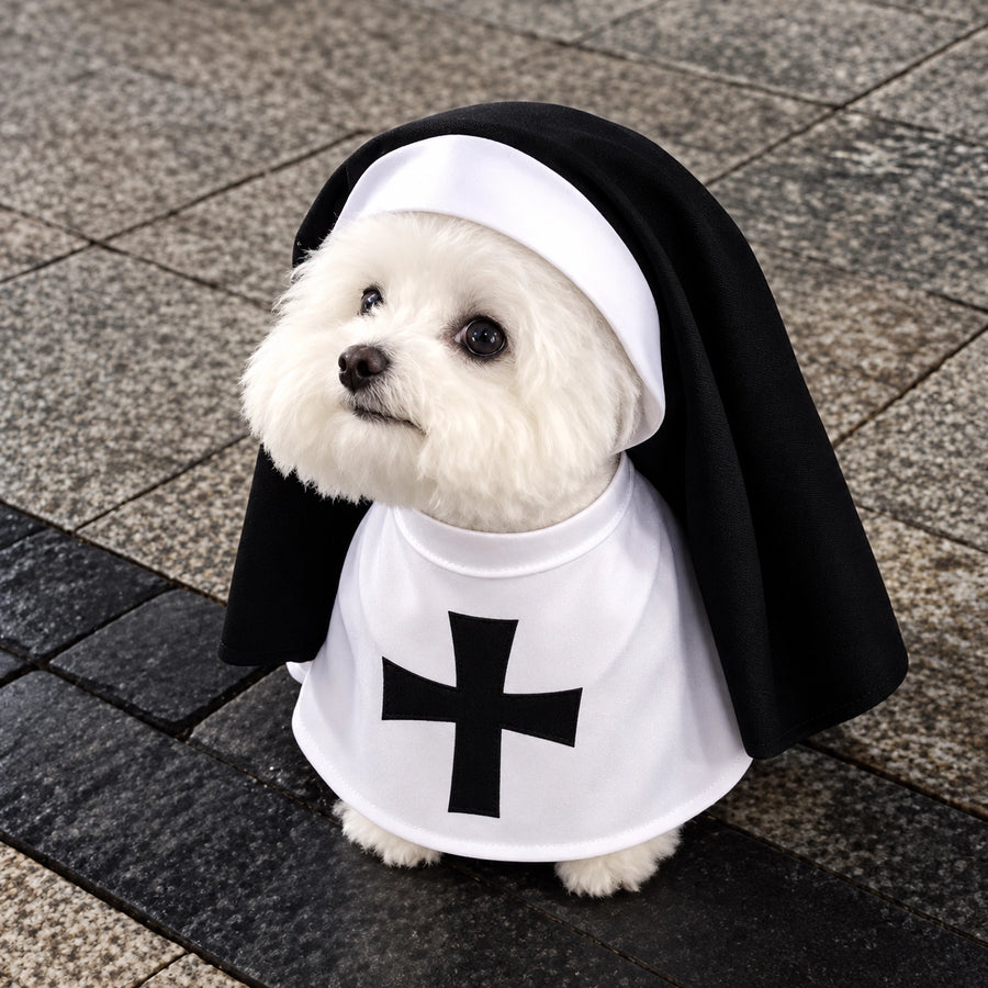 Halloween Priest Sister Nun Pet Habit Costume