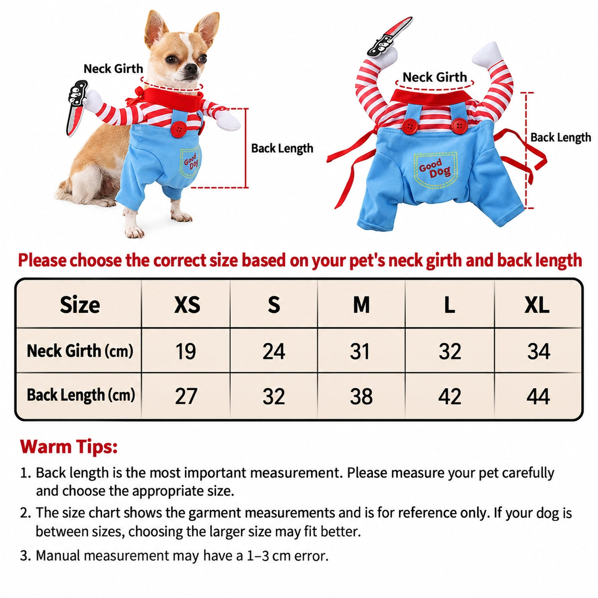 Halloween Deadly Doll Killer Pet Costume