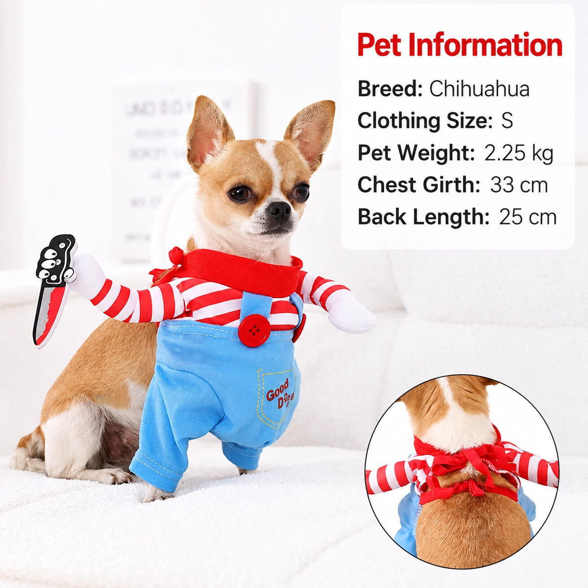 Halloween Deadly Doll Killer Pet Costume