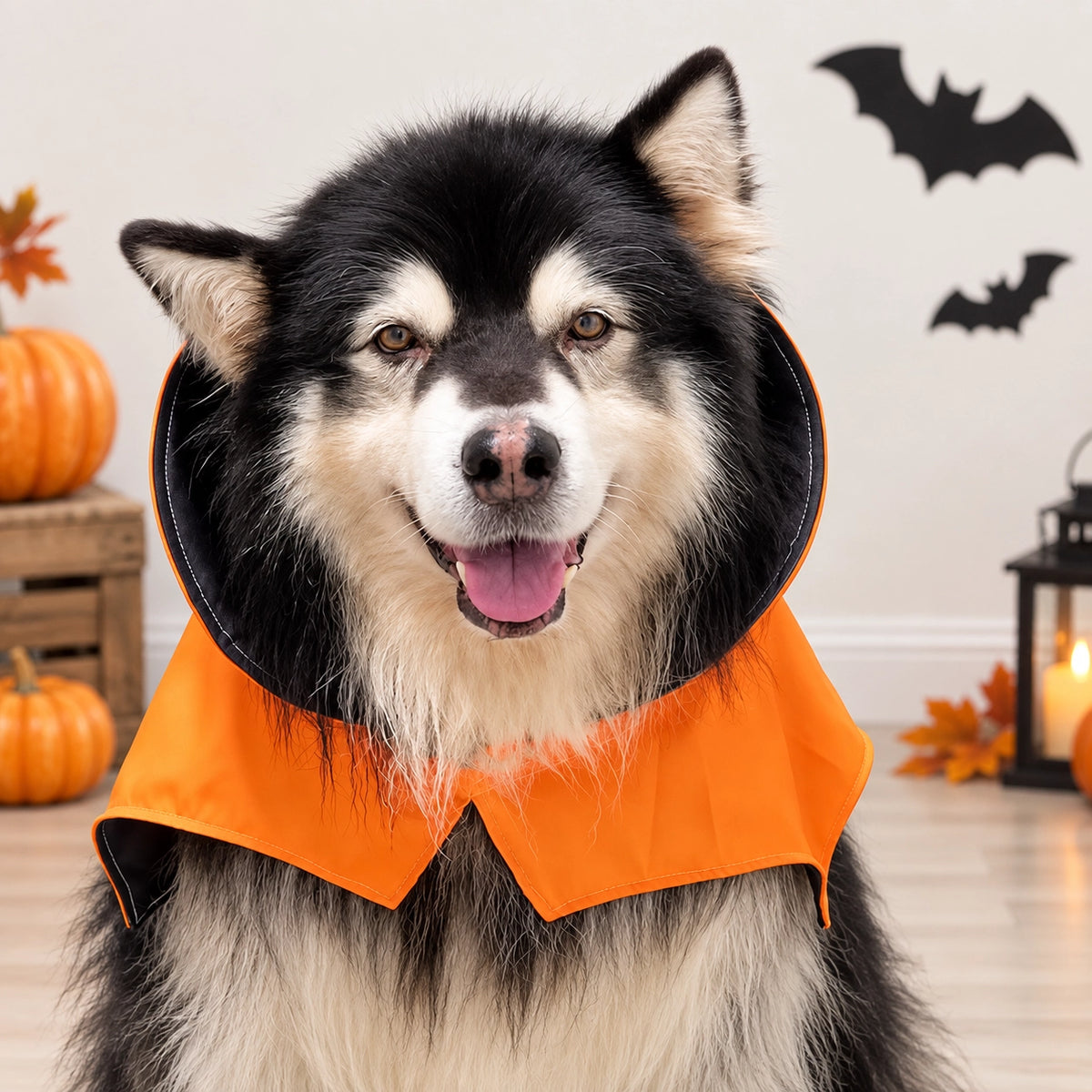 Halloween Pumpkin Vampire Stand Collar Pet Cape