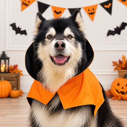 Halloween Pumpkin Vampire Stand Collar Pet Cape