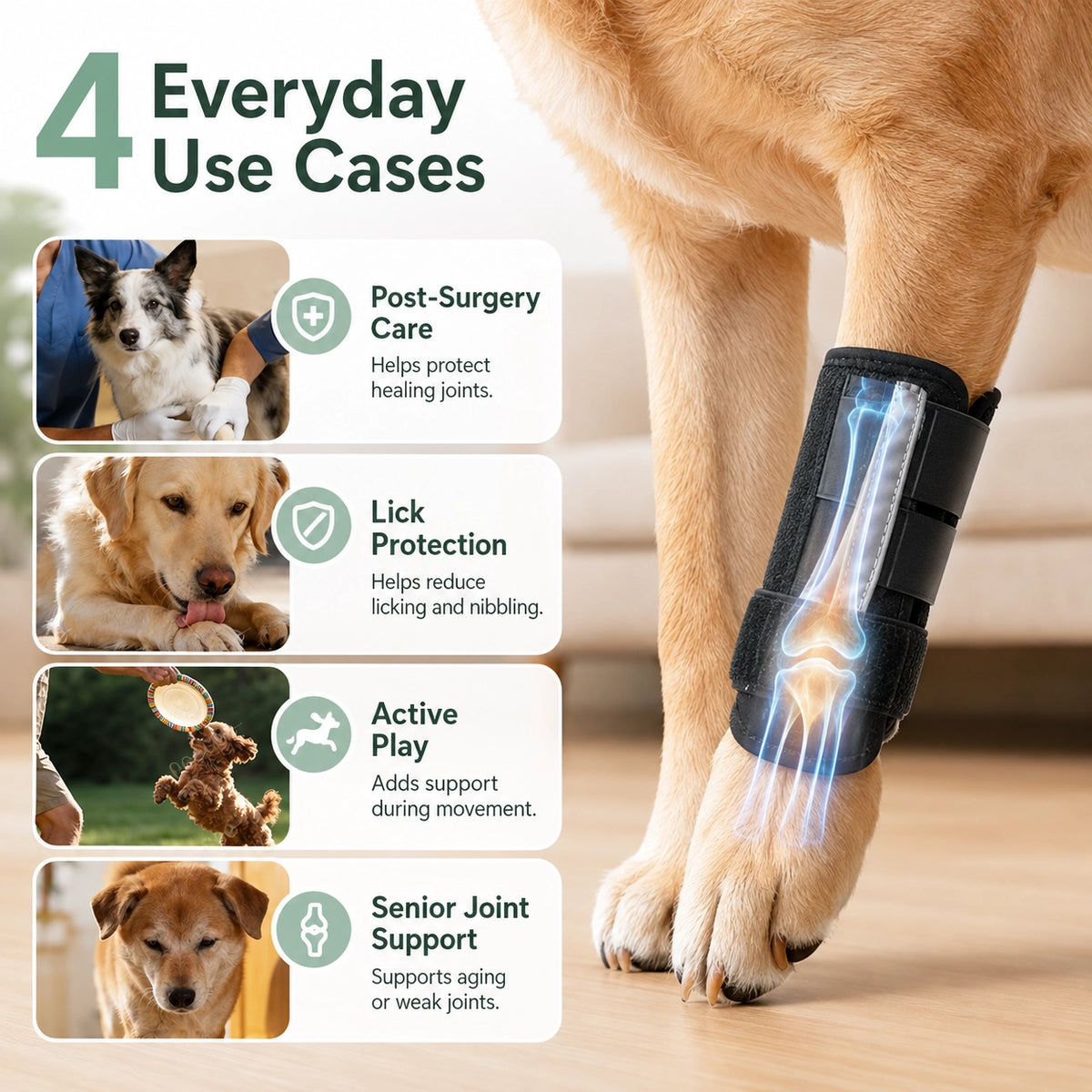 Dog Leg Brace with Metal Support