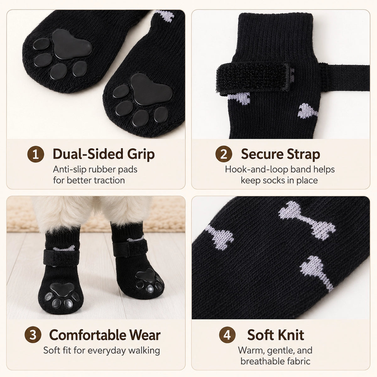 Anti-Slip Dog Socks Paw Protector for Senior Dogs