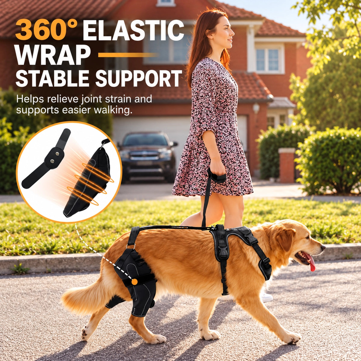 Reflective Rear Leg Support Harness