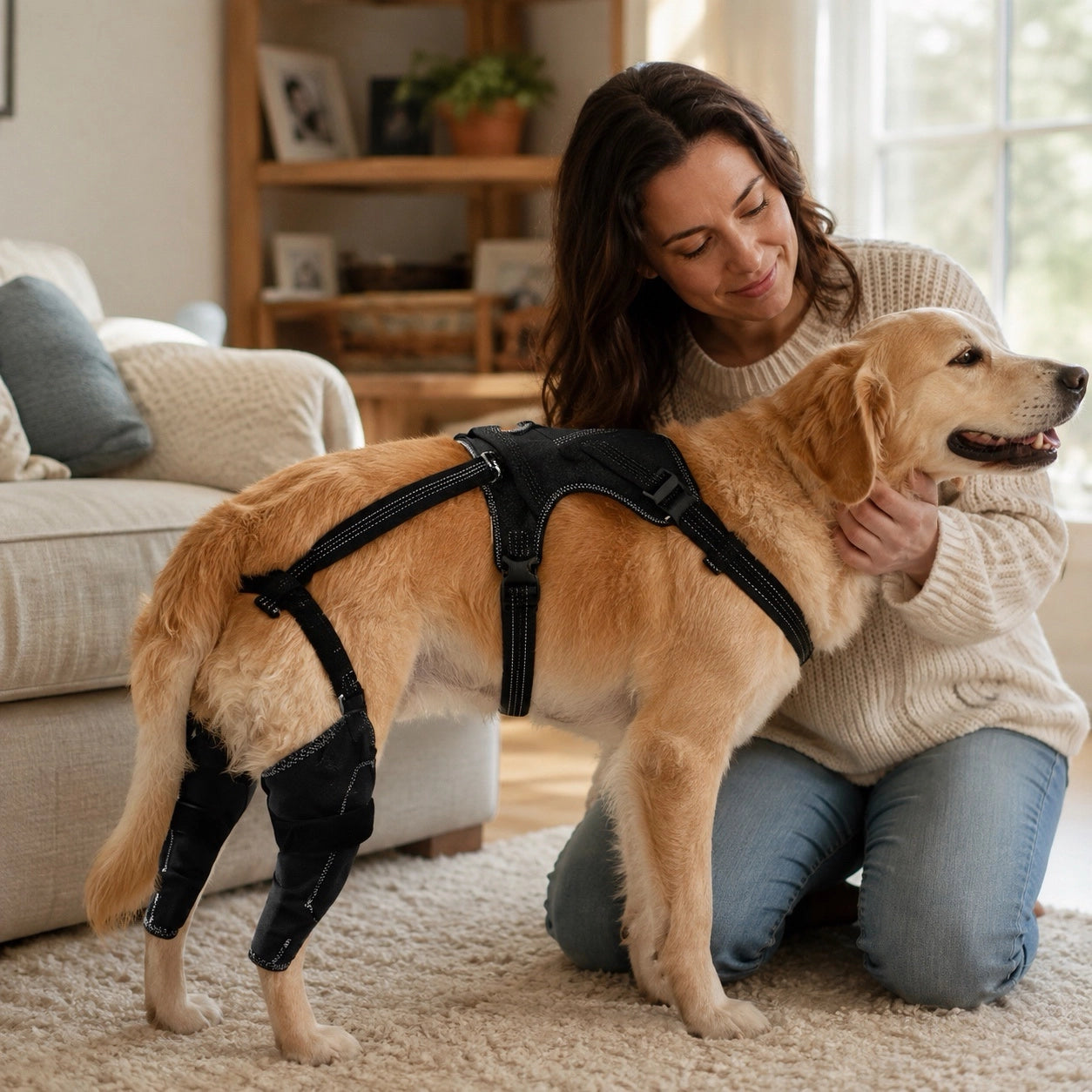 Reflective Dog Rear Leg Mobility Harness for ACL & Joint Care