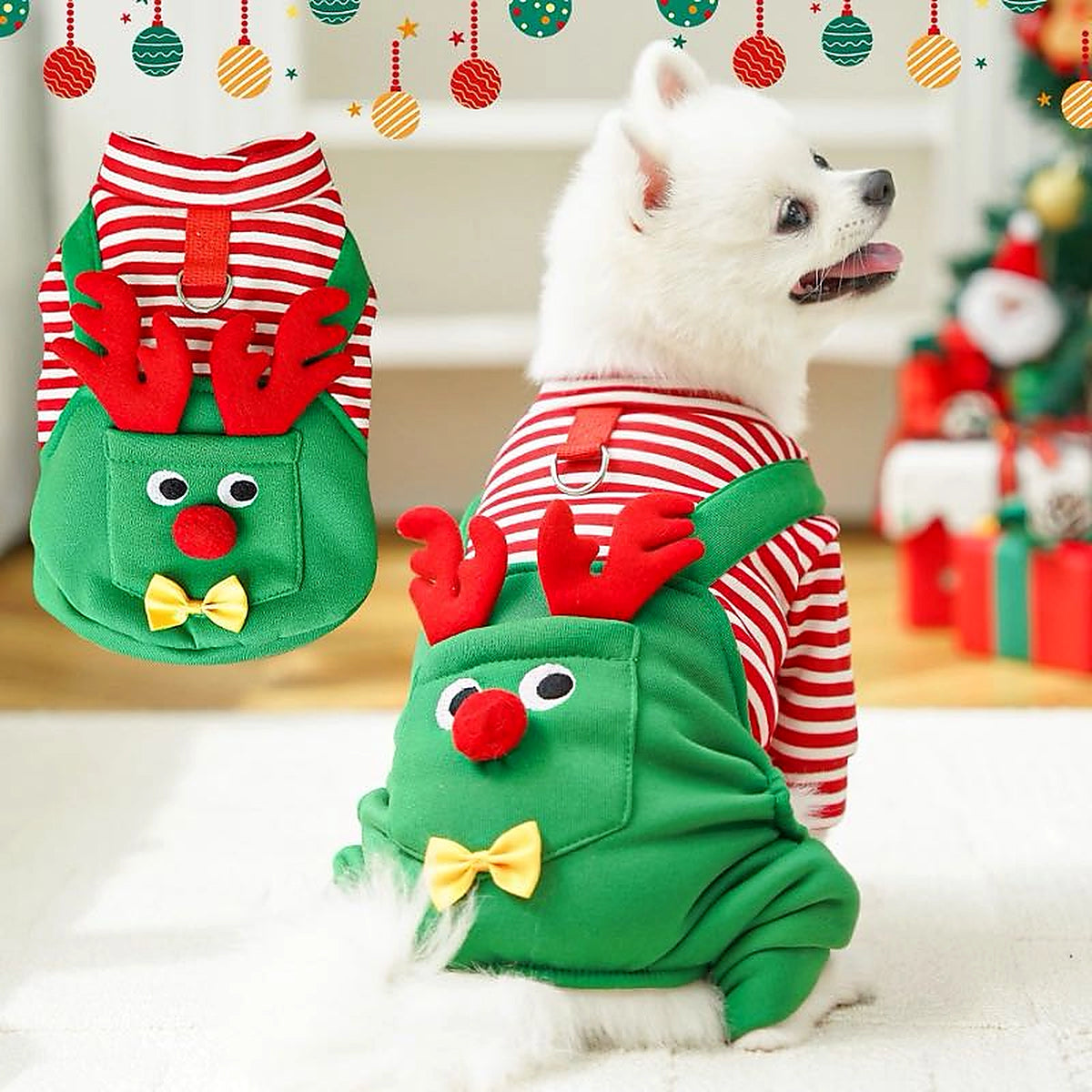 Halloween Reindeer Pet Overall Outfit