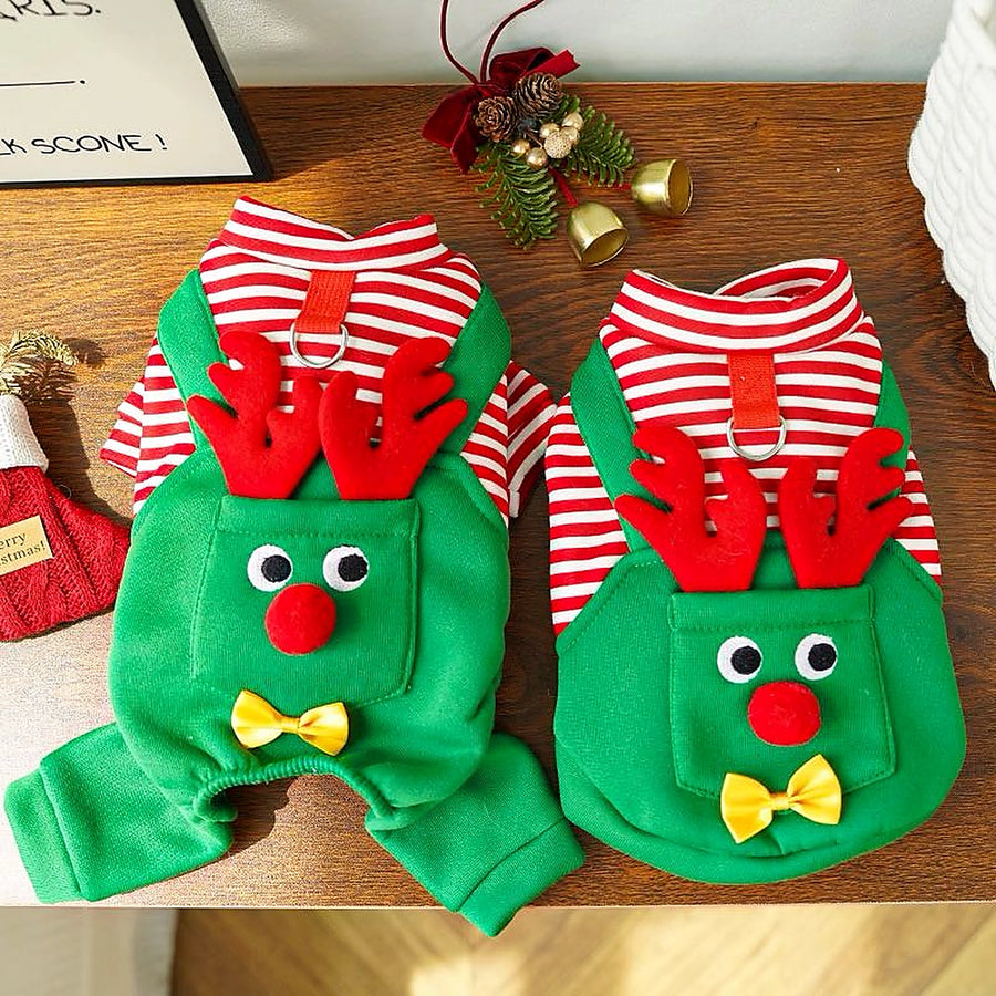 Halloween Reindeer Pet Overall Outfit