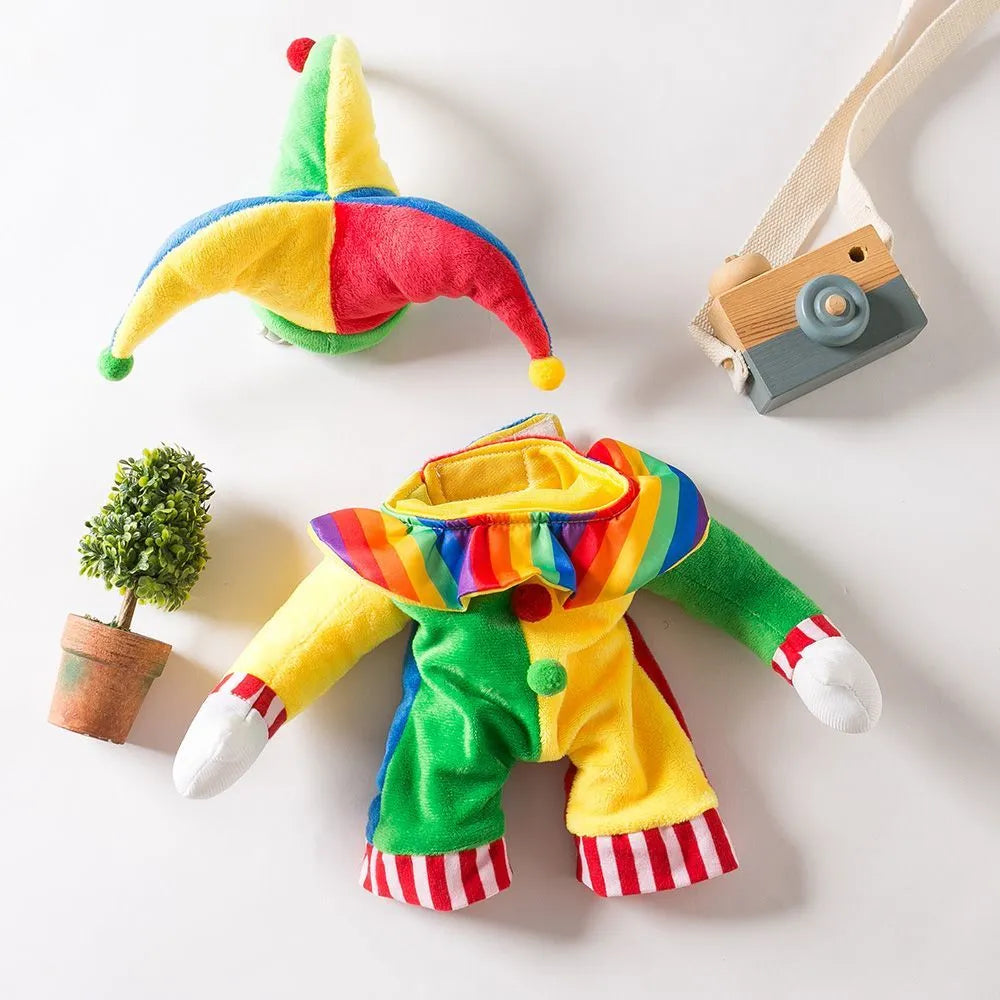 Halloween Carnival Circus Jester Clown Pet Costume
