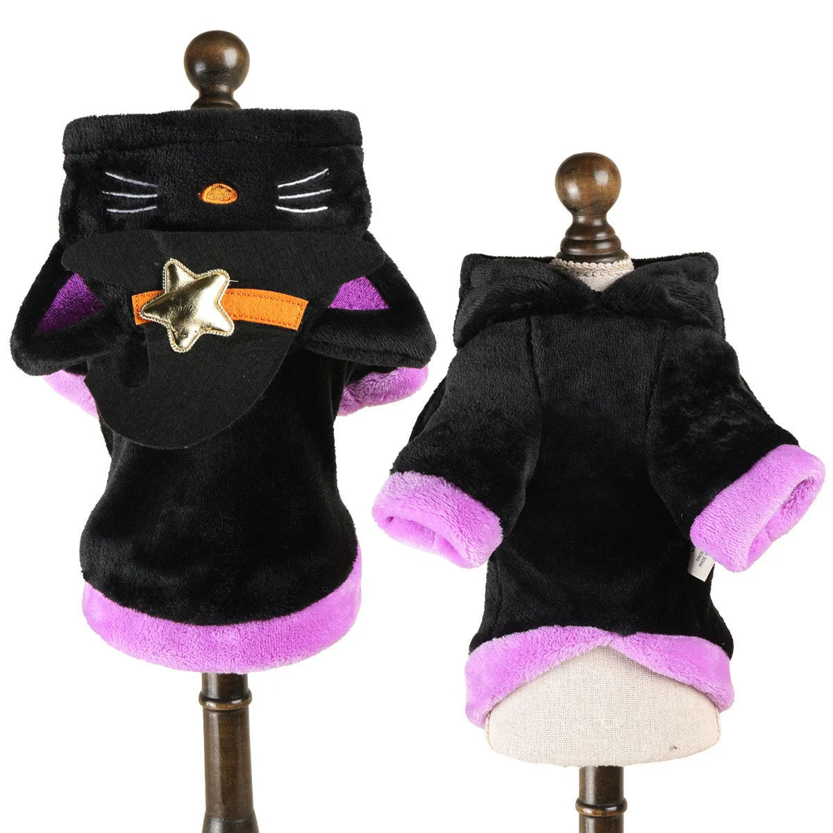 Halloween Black Cat Witch Pet Hoodie
