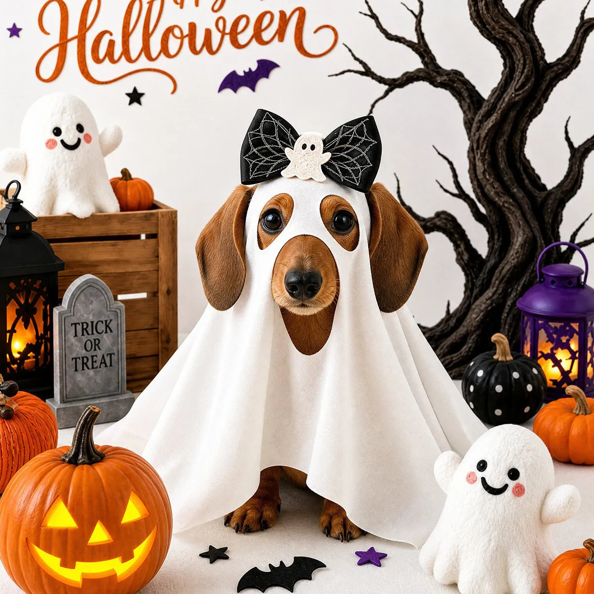 Halloween Ghost Sheet Pet Costume