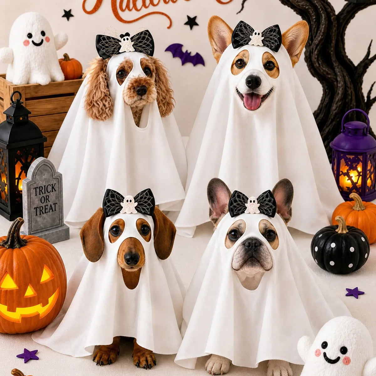 Halloween Ghost Sheet Pet Costume