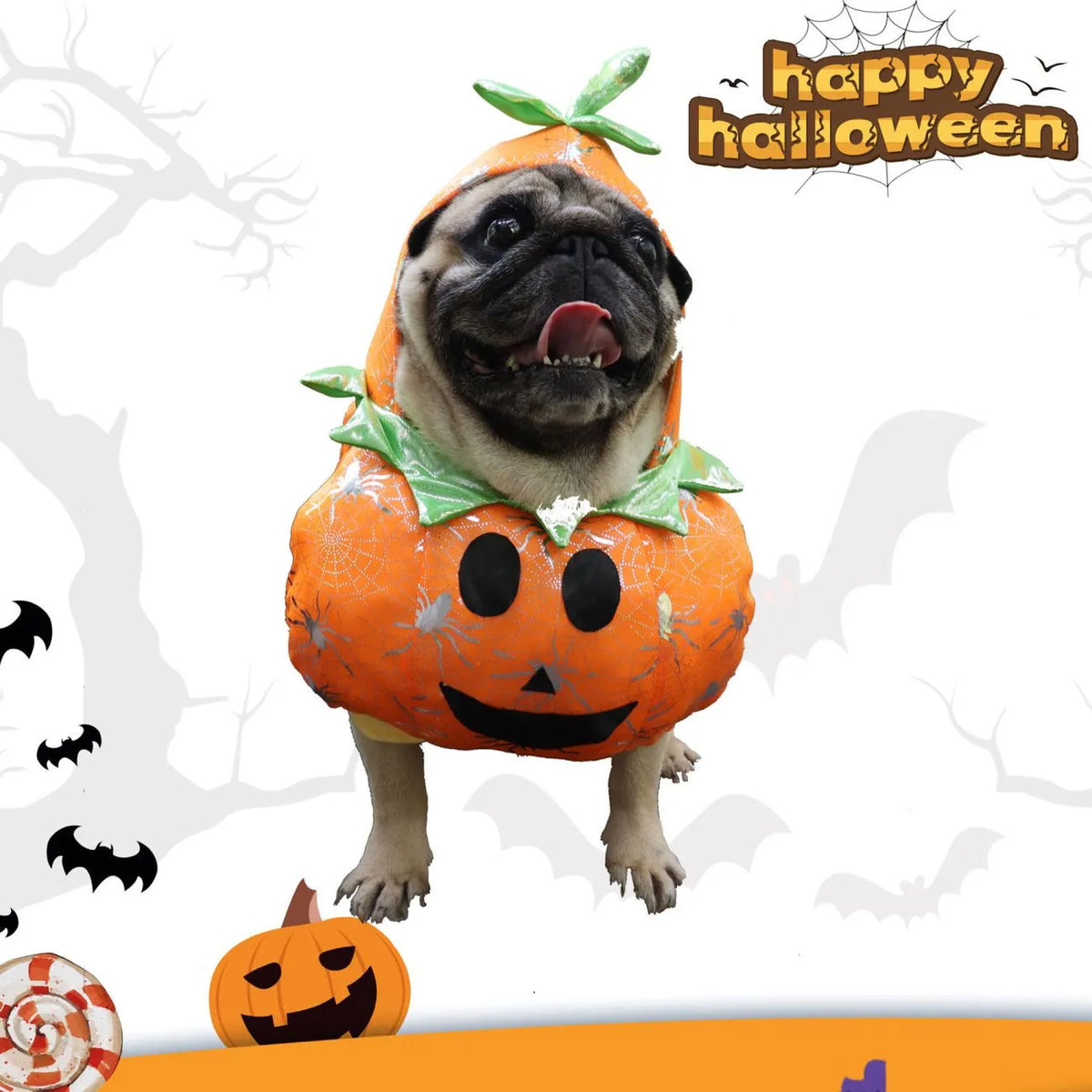 Halloween Puffy Pumpkin Pet Costume