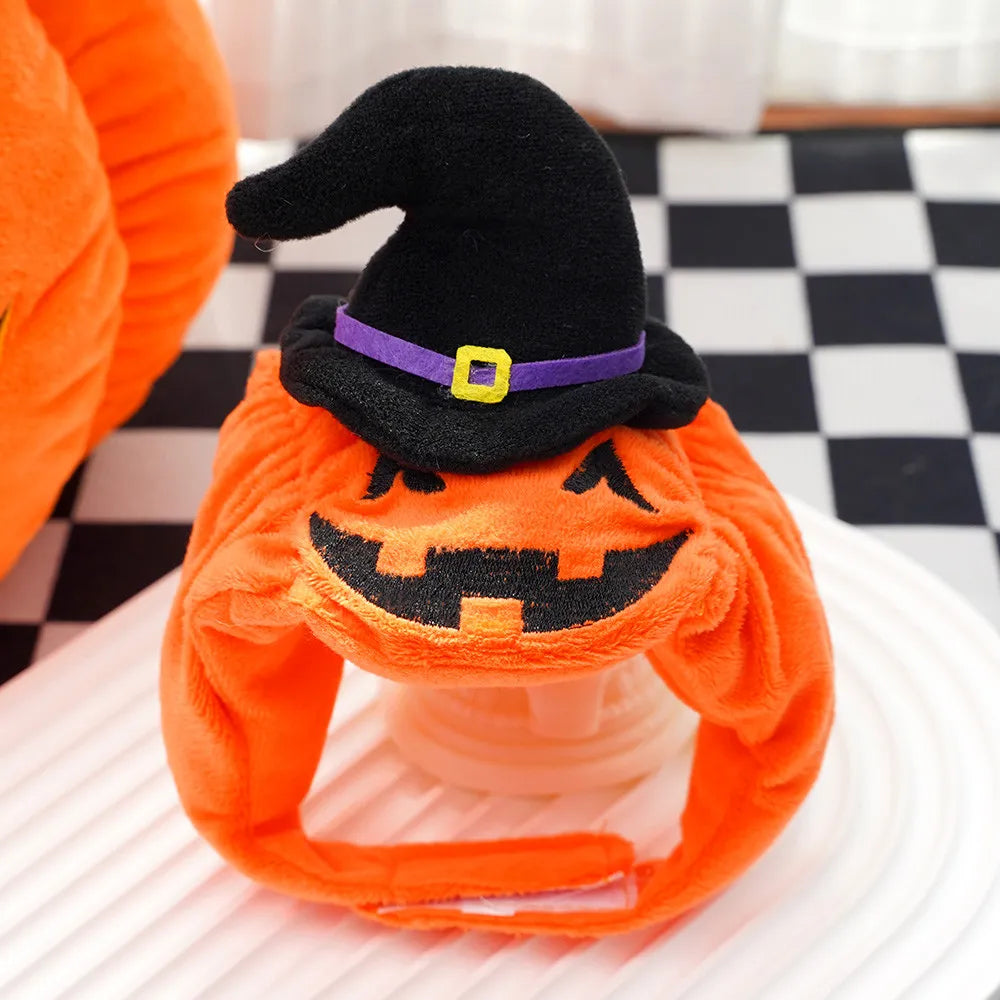 Plush Halloween Pumpkin Pet Costume