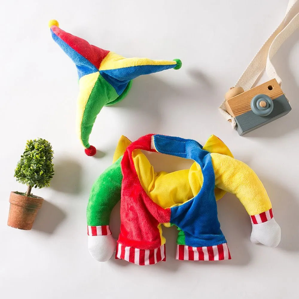 Halloween Carnival Circus Jester Clown Pet Costume