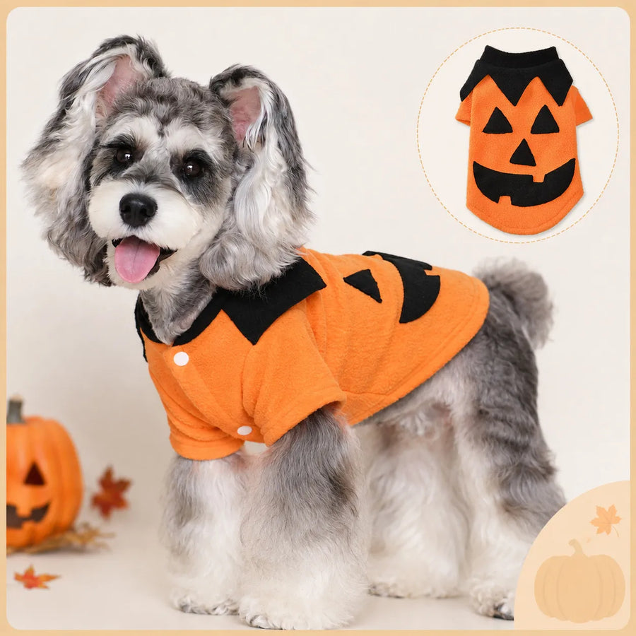 Halloween Pumpkin Face Pet Fleece Shirt
