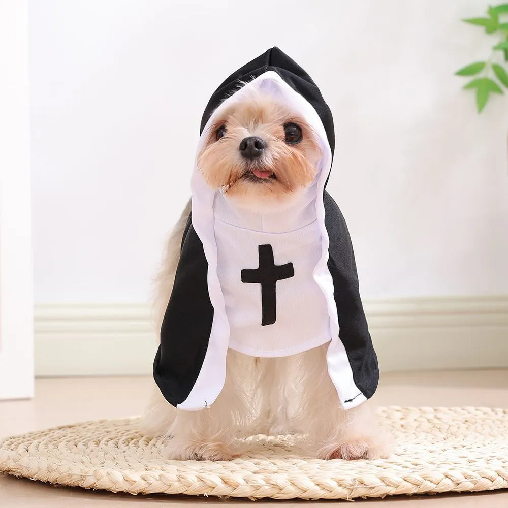 Halloween Priest Sister Nun Pet Habit Costume